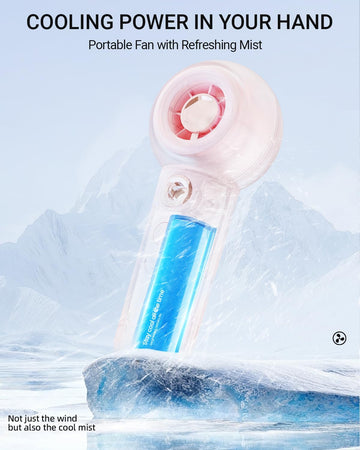 Portable 4-Speed Handheld Misting Fan
