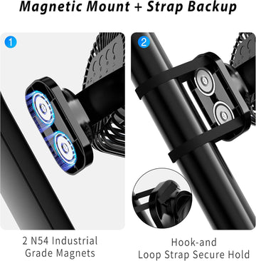 Well & Noble Magnetic Misting Golf Cart Fans – 2 Pack