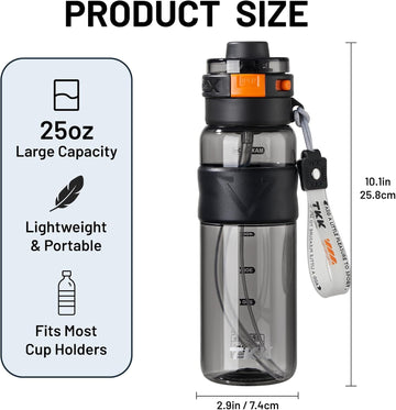 Well & Noble 25oz Misting Water Bottle with Straw