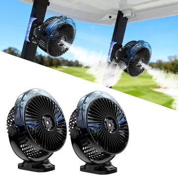 Well & Noble Magnetic Misting Golf Cart Fans – 2 Pack