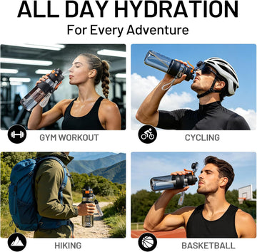 Well & Noble 25oz Misting Water Bottle with Straw