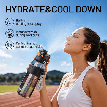 Well & Noble 25oz Misting Water Bottle with Straw