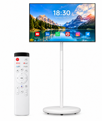 Well & Noble 27″ Rotating Portable Touchscreen Smart TV on Wheels